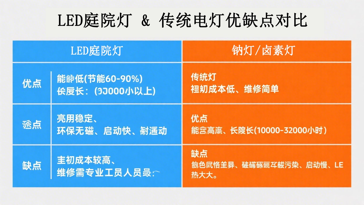 LED庭院灯与传统灯的优缺点 封面图