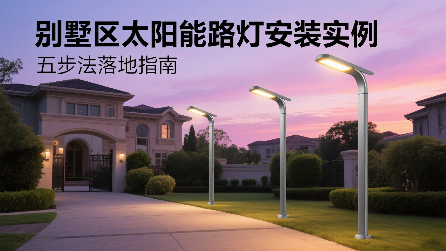 别墅区太阳能路灯安装实例 封面图