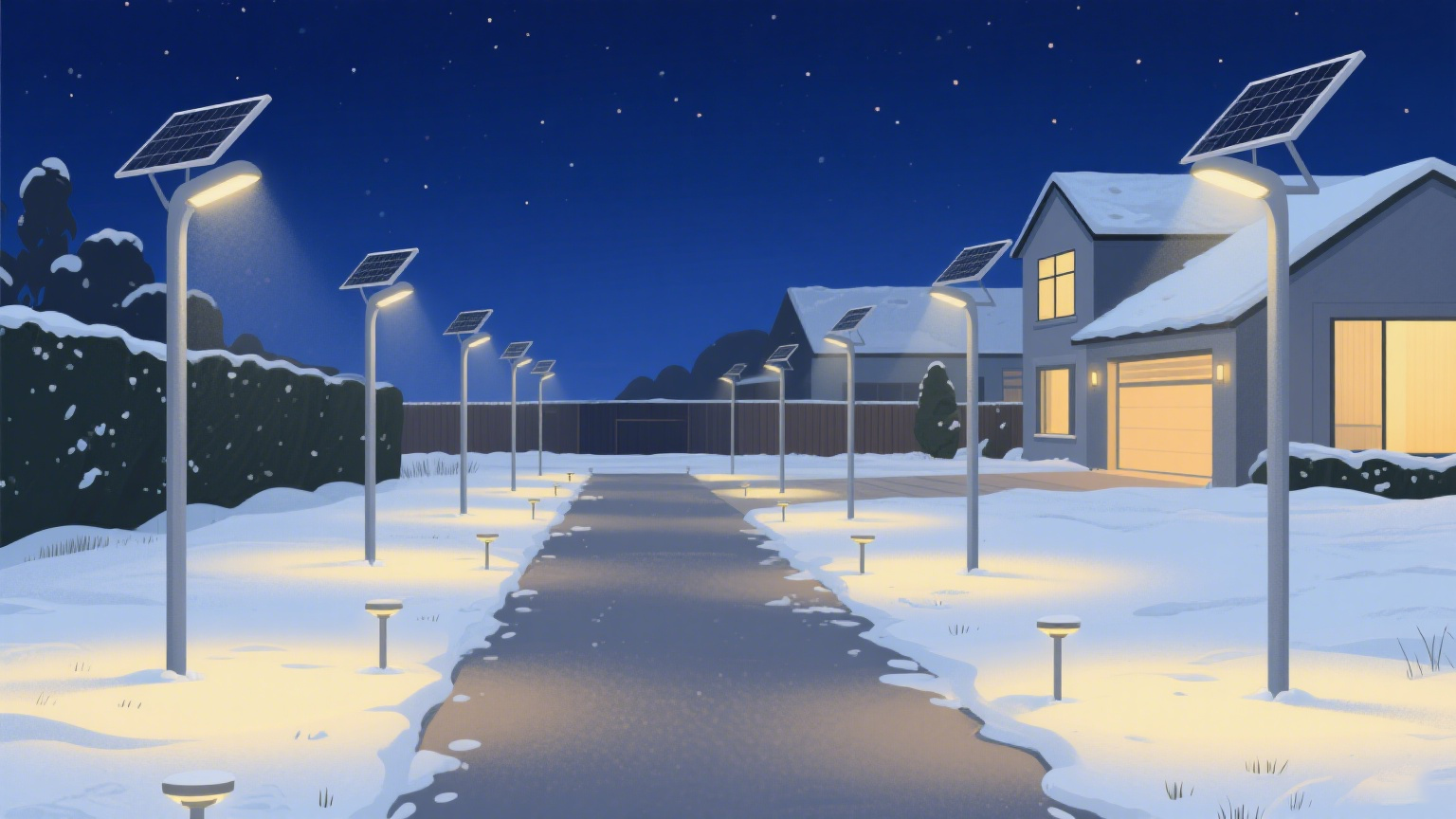 冬季太阳能灯的续航问题解决 效果示意